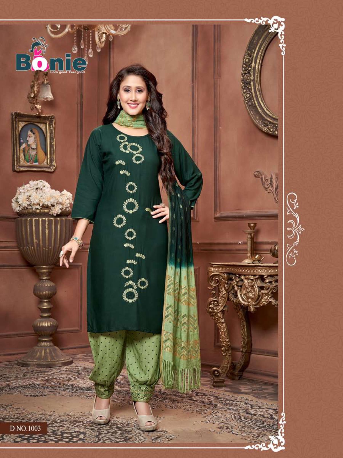 Bonie Mitali Fancy Wear Rayon Embroidery Heavy Ready Made Collection